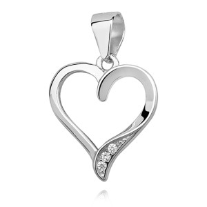 Pandantiv argint inimioara cu pietre DiAmanti Z1176C-DIA (Argint 925‰ 0,9 g.)
